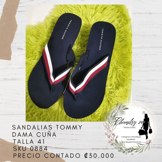 Sandalias Tommy Hilfiger Dama Cuña Talla 41