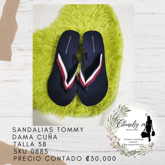 Sandalias Tommy Hilfiger Dama Cuña Talla 38